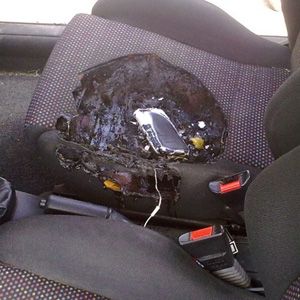 iPhone Burns Car Seat